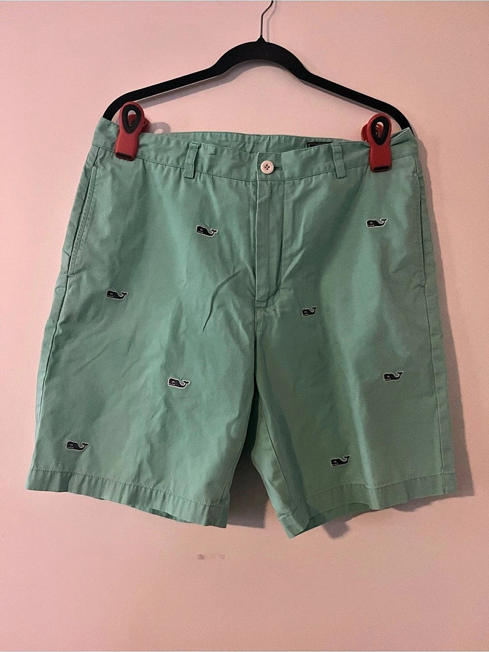 Vineyard Vines Mint Green Whale Shorts 35 Coastal Nantucket Preppy 100% Cotton